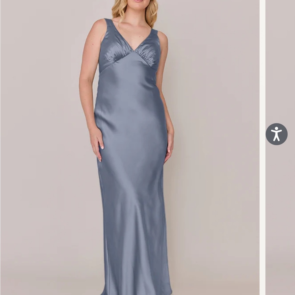 Elegant Blue Satin Gown